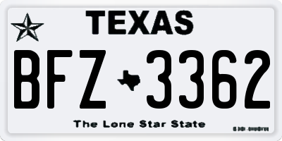 TX license plate BFZ3362