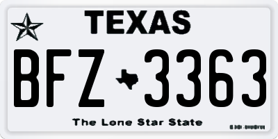 TX license plate BFZ3363