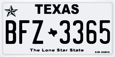TX license plate BFZ3365