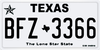 TX license plate BFZ3366
