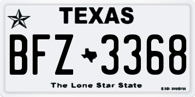 TX license plate BFZ3368