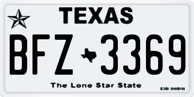 TX license plate BFZ3369