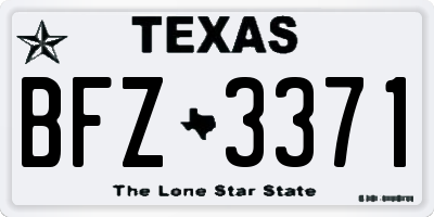 TX license plate BFZ3371
