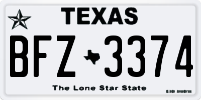 TX license plate BFZ3374