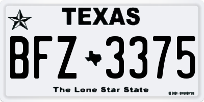 TX license plate BFZ3375