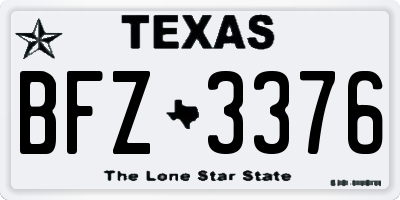 TX license plate BFZ3376