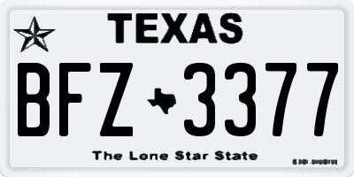 TX license plate BFZ3377