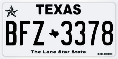 TX license plate BFZ3378