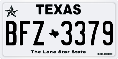 TX license plate BFZ3379