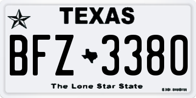TX license plate BFZ3380