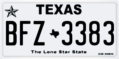TX license plate BFZ3383