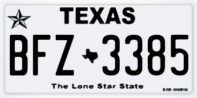 TX license plate BFZ3385