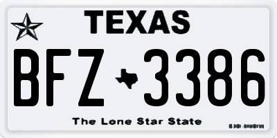 TX license plate BFZ3386