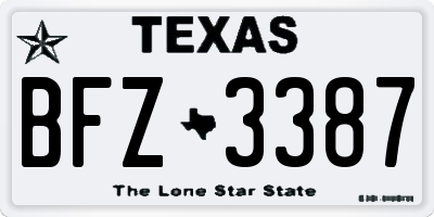 TX license plate BFZ3387
