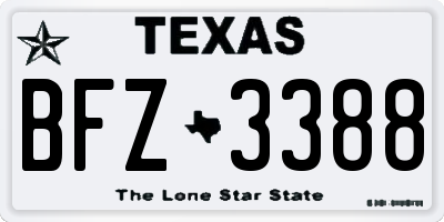 TX license plate BFZ3388