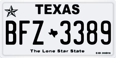 TX license plate BFZ3389