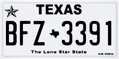 TX license plate BFZ3391