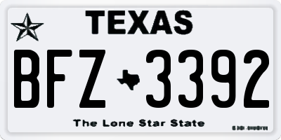 TX license plate BFZ3392