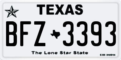 TX license plate BFZ3393