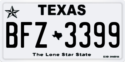 TX license plate BFZ3399