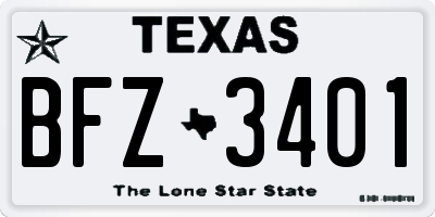 TX license plate BFZ3401
