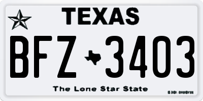 TX license plate BFZ3403