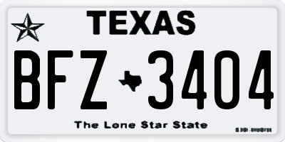 TX license plate BFZ3404