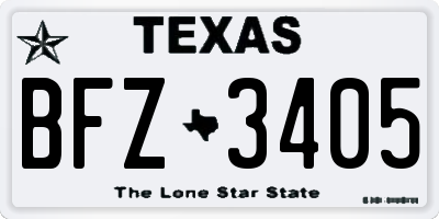 TX license plate BFZ3405