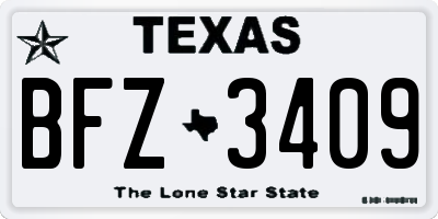 TX license plate BFZ3409
