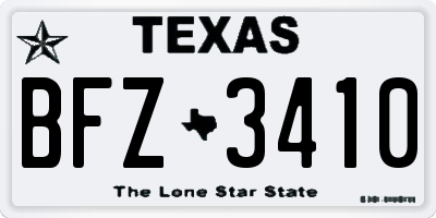 TX license plate BFZ3410
