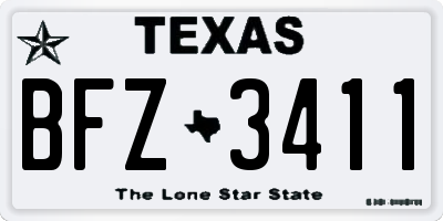 TX license plate BFZ3411