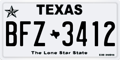 TX license plate BFZ3412