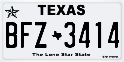 TX license plate BFZ3414