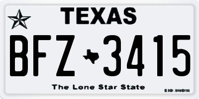 TX license plate BFZ3415