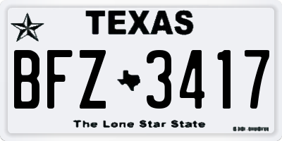 TX license plate BFZ3417