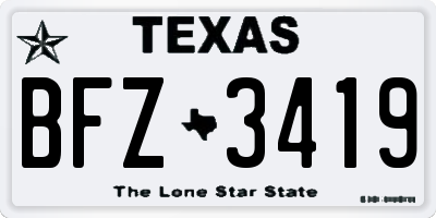 TX license plate BFZ3419
