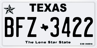 TX license plate BFZ3422