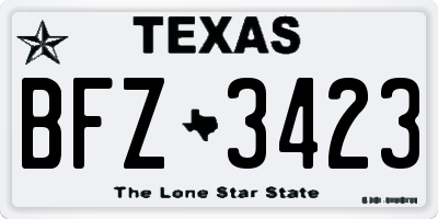 TX license plate BFZ3423