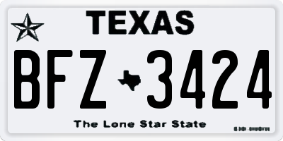 TX license plate BFZ3424