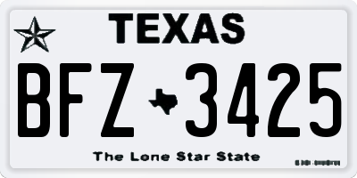 TX license plate BFZ3425