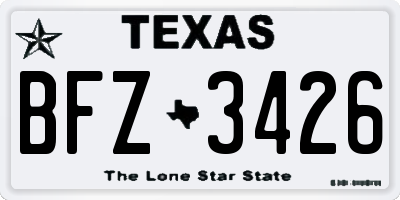 TX license plate BFZ3426
