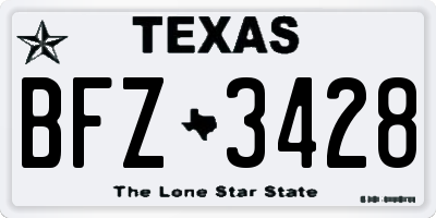 TX license plate BFZ3428
