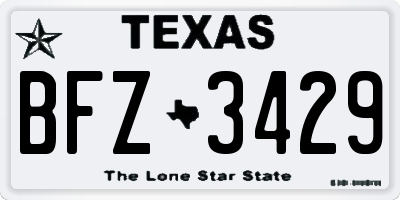 TX license plate BFZ3429