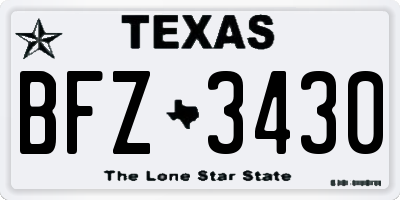 TX license plate BFZ3430