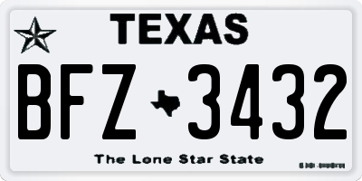 TX license plate BFZ3432
