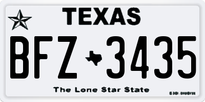 TX license plate BFZ3435