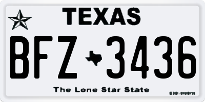 TX license plate BFZ3436