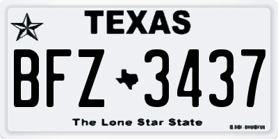 TX license plate BFZ3437