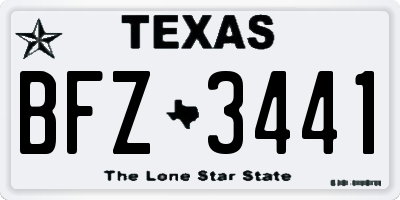 TX license plate BFZ3441
