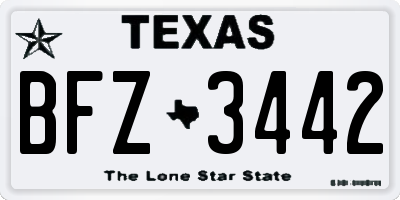 TX license plate BFZ3442
